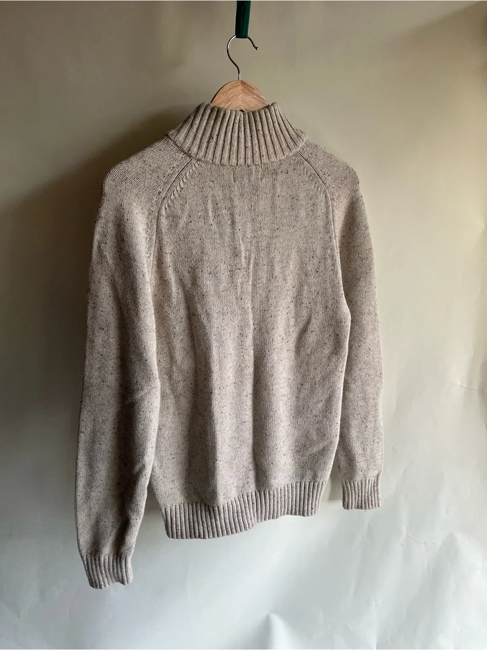 Goodfellow Fisherman Sweater Sz Sm Cream Oatmeal Cotton Blend EUC 3/4 Button